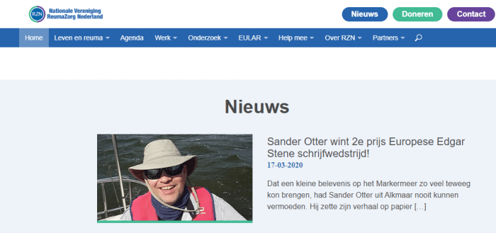 Sander op zijn boot